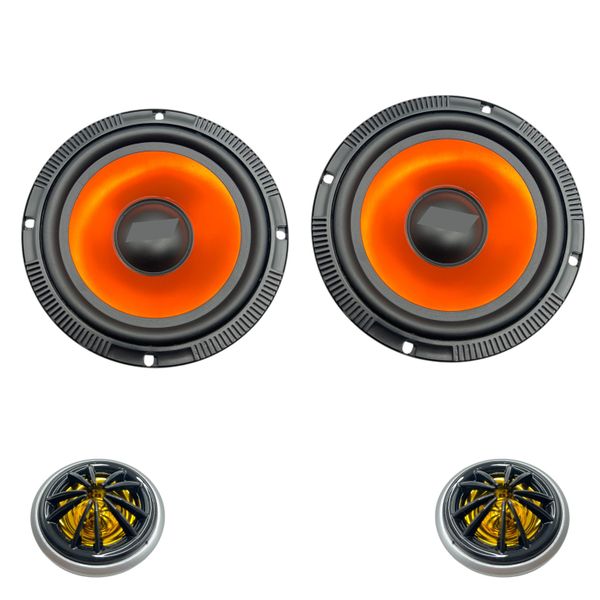 6.5" 2-Way Component Car Speakers - 150W RMS / 650W Max with Dome Tweeters