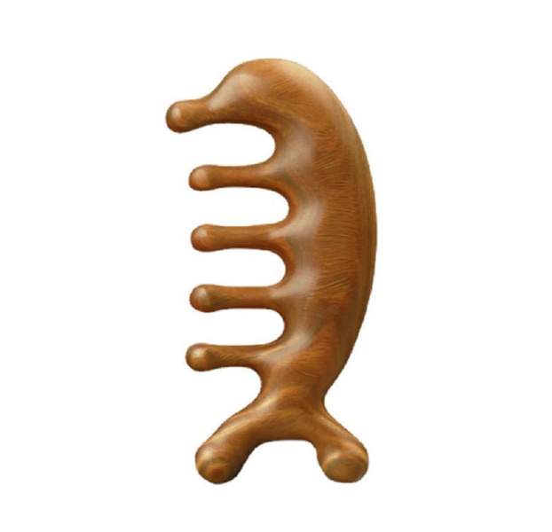 Authentic Green Sandalwood Comb Gua Sha Scraping Scalp Massager Head Head,