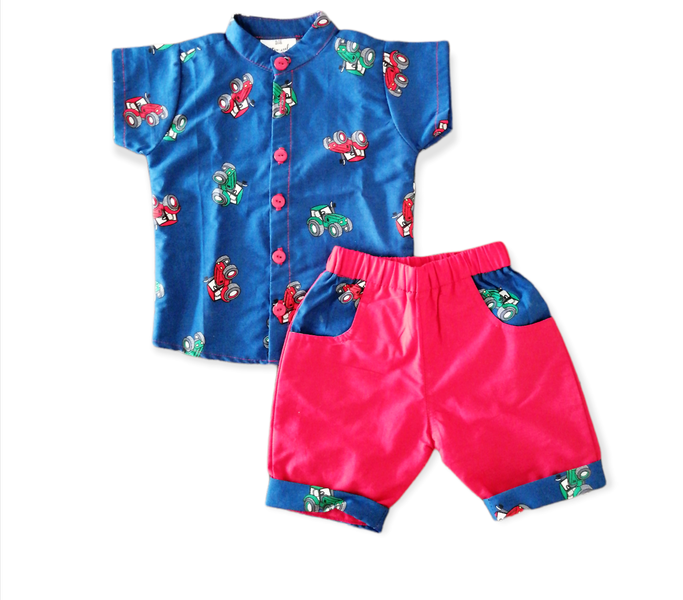 Little Leila - Blue and Red tractor set - Baby boy