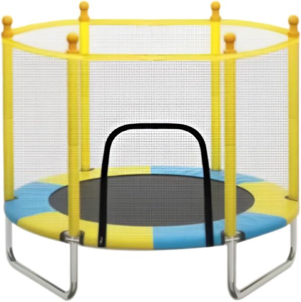 Kids Indoor Trampoline with Safety Enclosure - 55-Inch - Round - Zipper Entry