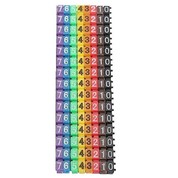 Tool DIY Plastic M-Type Multicolour Wire Cable Marker(0-7)-120pcs