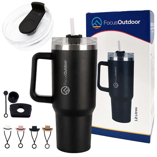 Leakproof Quencher Tumbler Set 1.2L - 40oz Stainless-Steel Double Wall
