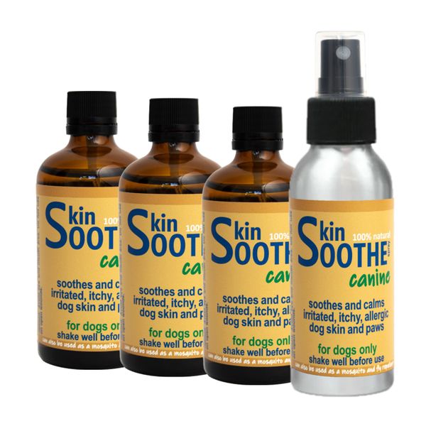 SkinSOOTHE Canine (x4Eco) - for Rash and Itchy Allergic Dog Skin - 4x100ml