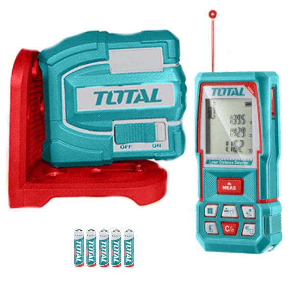 Total Tools - Self-Levelling Green Line Laser &amp; Laser Distance Detector Set