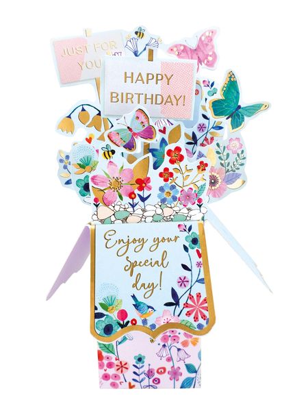 Clever Cubes 3D Pop-up card - Birthday Flowers