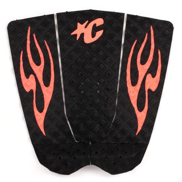 Creatures Griffin Colapinto Lite Ecopure Surfboard Traction Pad - Black Fluro Red Flames