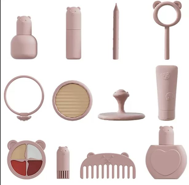 Pink Silicone Makeup Toy Set - Safe, Non-Toxic BPA, Simulation Play