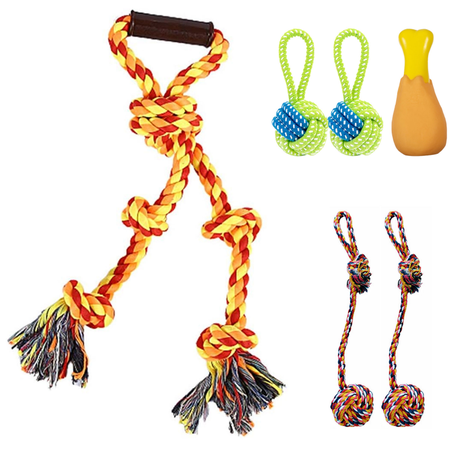 Heavy Duty Large Dog Rope Toys for Aggressive Chewers - Pitbull Tug of War Image