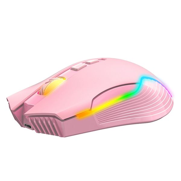 Wireless Gaming Mouse Compatible with PC (Pink)