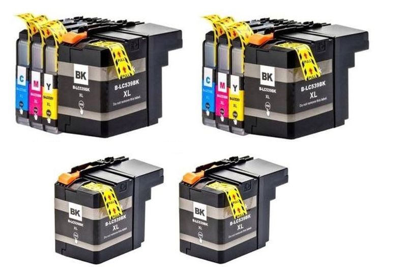 Brother LC539XL / LC535XL / 539 / 535 Twin Set + 2 Extra Black - Compatible