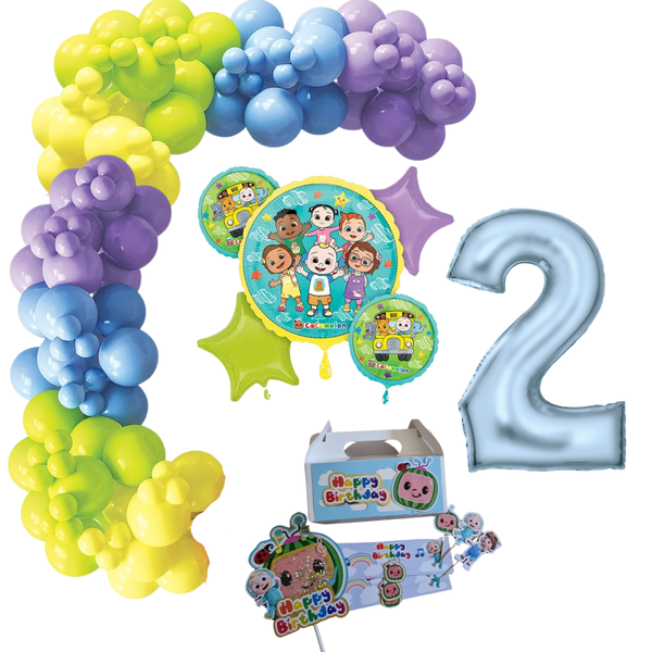 291 Piece Cocomelon themed Party Kit with Foil Number 1