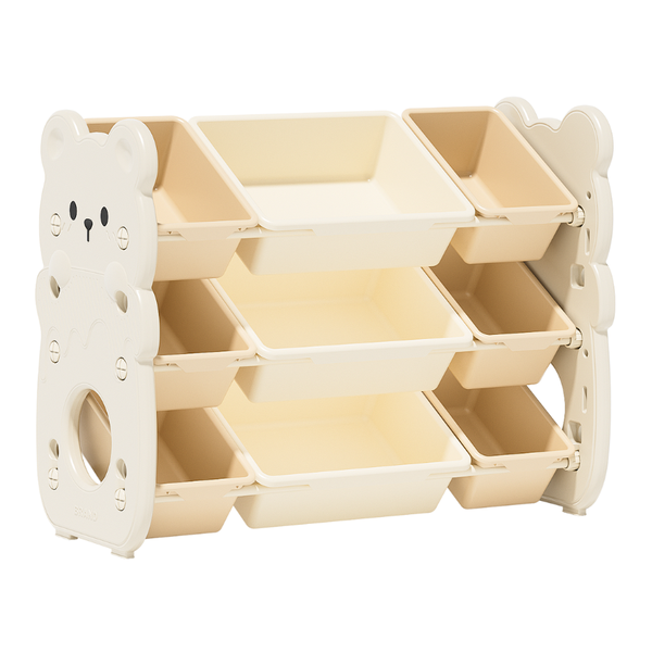 Kids' Cute Bear Design Storage Rack Cabinet Organisers (9 Bins) - GreenAir