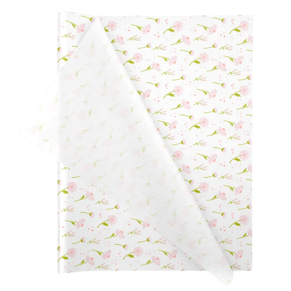 Wrapping Tissue Paper - 25 Sheets Eco-friendly &amp; Recyclable Blooming Field