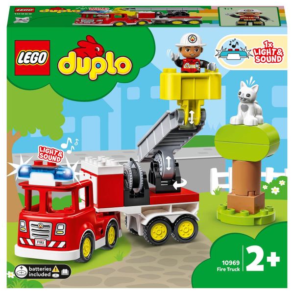 LEGO® DUPLO® Rescue Fire Engine 10969 Building Toy Cars; Educational Toys for Toddlers (21 Pieces)