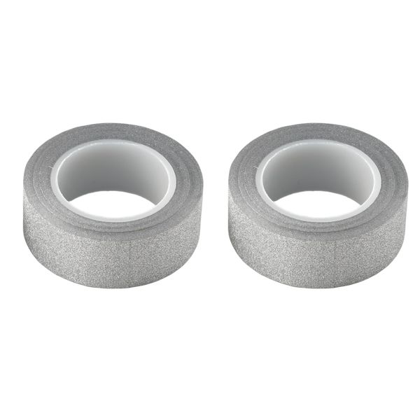 2 x 10M Glitter Washi Tape Stick Self Adhesive Silver