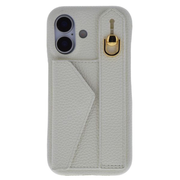 Elegant PU Phone Case With Card Holder &amp; Hand Strap- Compatible With iPhone