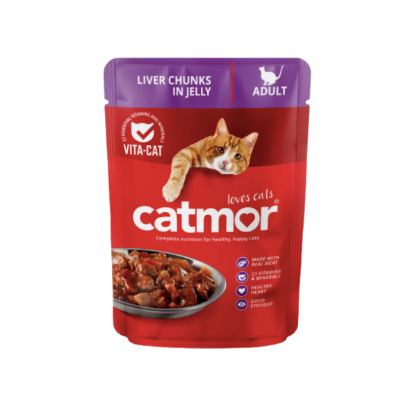 Catmor- Liver Chunks In Jelly Flavour Wet Food 85g x 12 Pack