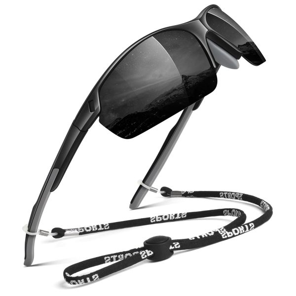 Polarized Sunglasses, Semi-Rimless Frame, Surround UV400 Protection