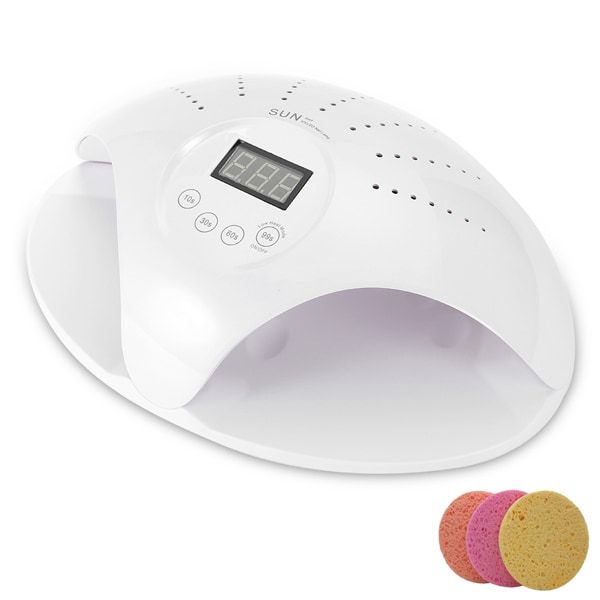White Sun 669 2 in 1 LED/UV Curing Nail Lamp &amp;3 facial sponges