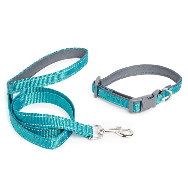 Wiggle Dog Collar with Leash - Green -M