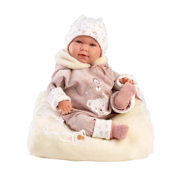 Llorens Baby Girl Doll w Crying Mechanism, Clothing and Cushion: Lala 42cm