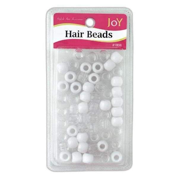 ANN01806 - Joy - Big Round Beads Large Size 60Ct White and Clear - 6 Pack