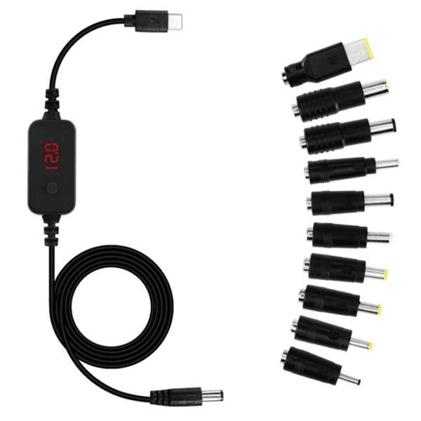 Type C to DC Boost Cable Adapter Cord 5V 9V 12V 15V 20V