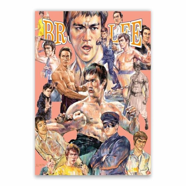Bruce Lee Cartoon Collage Poster - A1