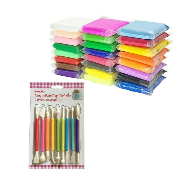 Air Clay for Crafting | 25 Pieces with 18 Modeling Tools