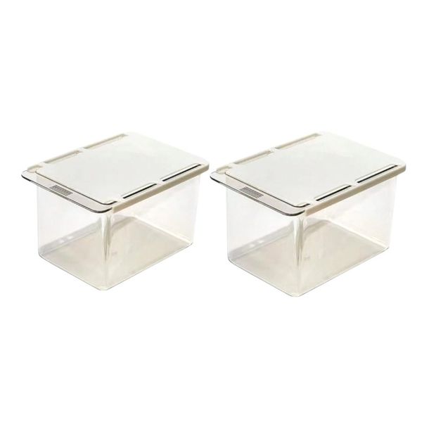 2 Piece - Under-Shelf Clear Storage Drawer Organizer - Transparent