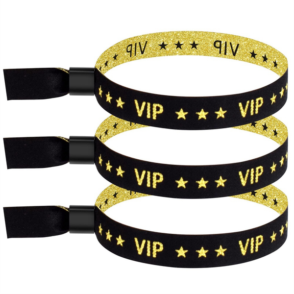 100 Pack Vip Cloth Event Wristband for Activities Parties ( Gold)