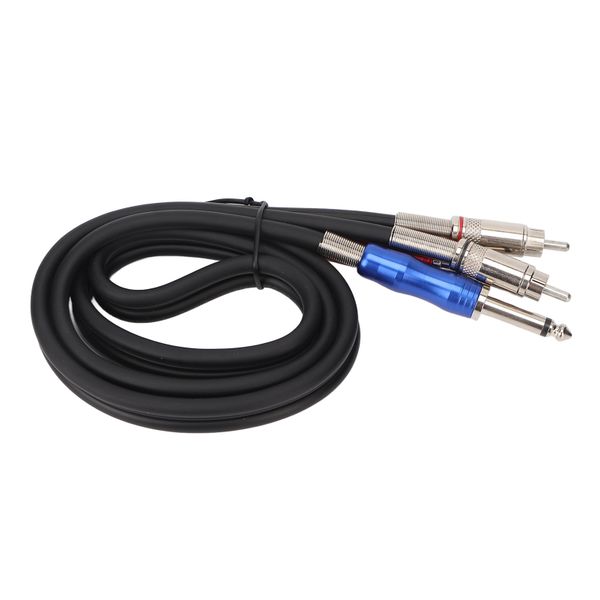 Dual 1/4in TS to Dual RCA Stereo Sound Cable PVC Housing Flexible 6.35mm 2m