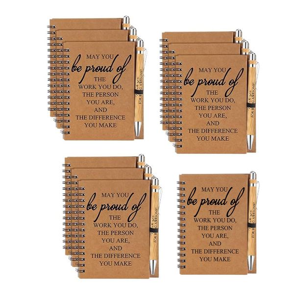 10 Pack Mini Spiral Notebooks Appreciation Notebooks with Ballpoint Pens