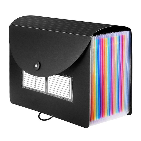 24 Pockets Expanding File Folder With Blank Labels Desktop Folders