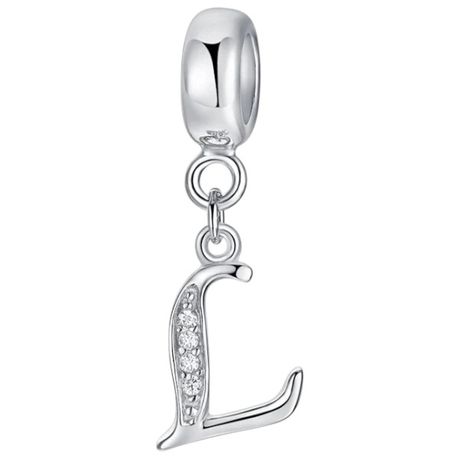 925 Sterling Charm With Letter 'L' For Bracelet & Necklace - Silver Image