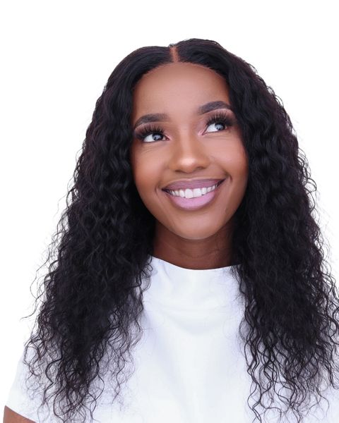 Brazilian 4×4 Lace Wig - 18 Water Wave Human Hair, Natural Hairline