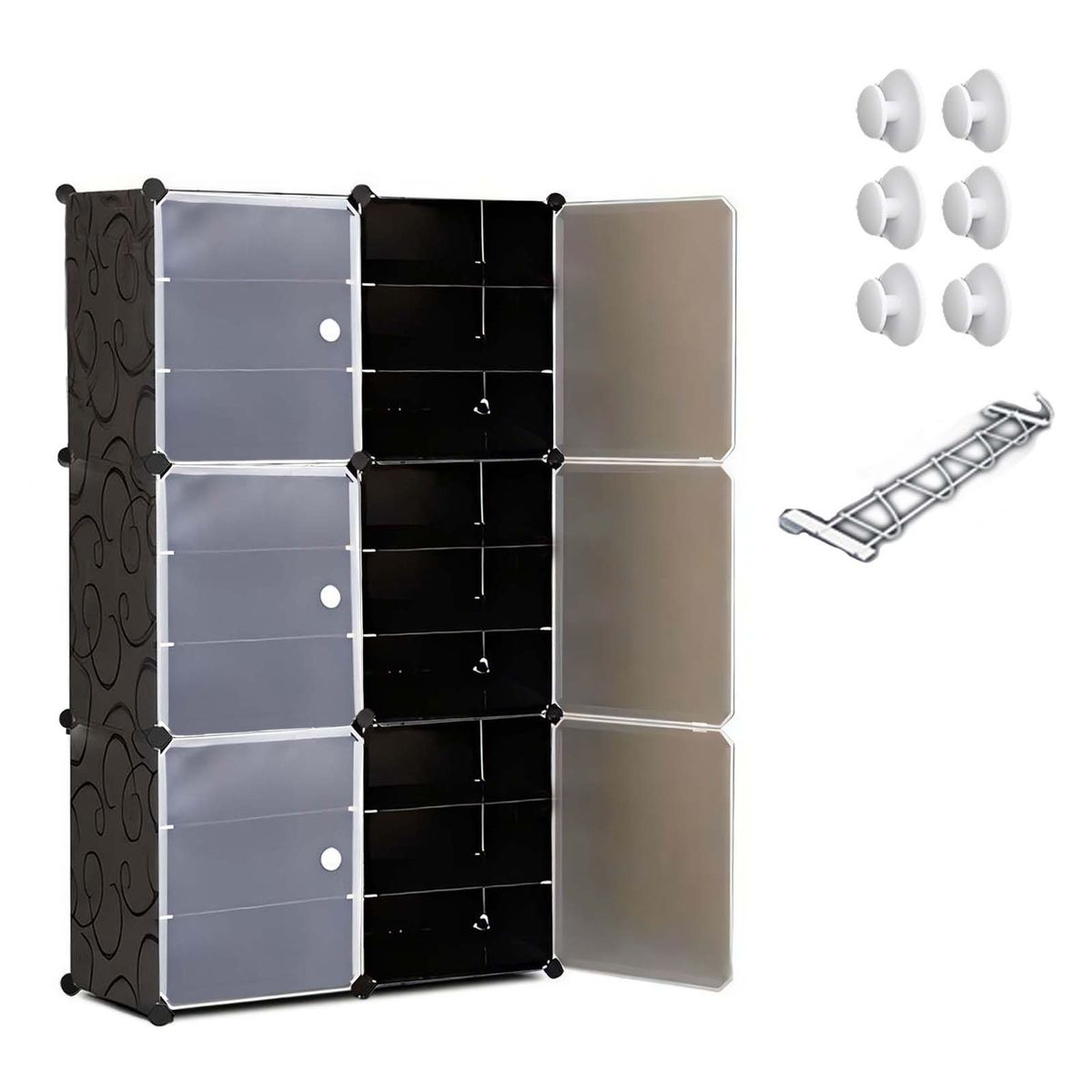 18 Cube Shoe Cabinet Shelving Storage-Shoe Storage Shelf Cabinet with Door