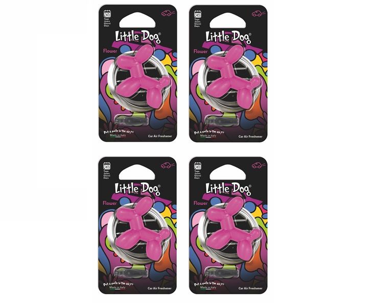 4 Pack Little Dog - Flower Air Fresheners