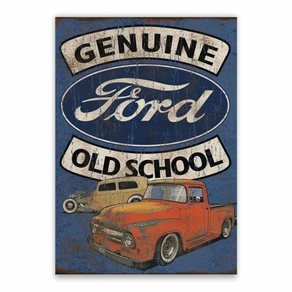 Genuine Ford Old School Poster - A1