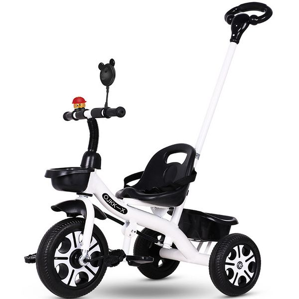 Children's Tricycle with Backrest &amp; Push Bar
