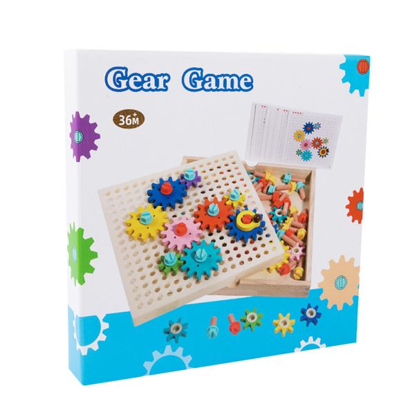 Wooden Early-Education Gear Game: A Color-Cognition and Assembly Puzzle