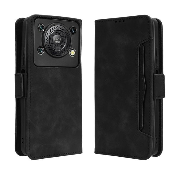 Multi Card Groove Leather Cover Compatible With Oukitel C60 Pro