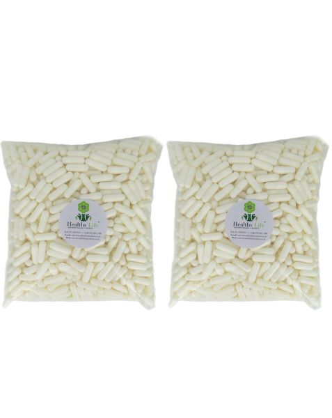 Healthy Life - White Empty GELATINE Capsules Size 1 - 2 Packs of 1000