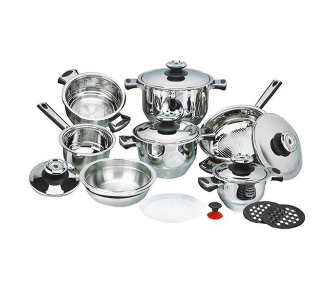 16 Piece Heavy Duty Induction Base Stainless Steel Cookware Set with Lids