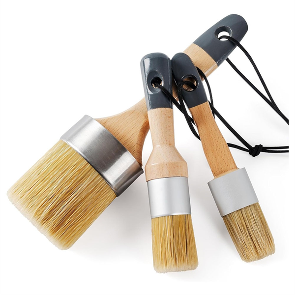 Large Chalk Paint Brush and Small Wax Brush for Chalk Paint