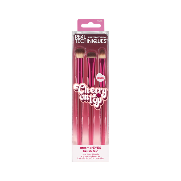Real Techniques Cherry On Top MesmerEYES Makeup Brush Trio, 3 Piece Set
