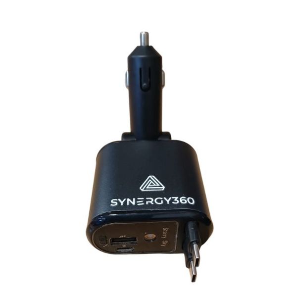Synergy360 Starlight Retractable Car Charger with Built-In Cables