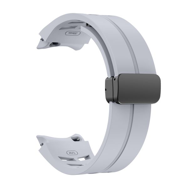Silicone RM Inspired Strap For Samsung Galaxy Watch 4/5/6/7/7FE-Light Grey