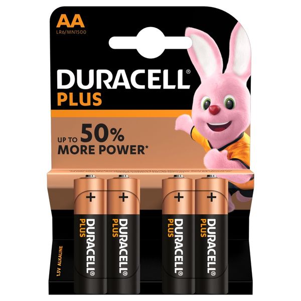 AA Duracell Plus Alkaline Batteries - Pack of 4