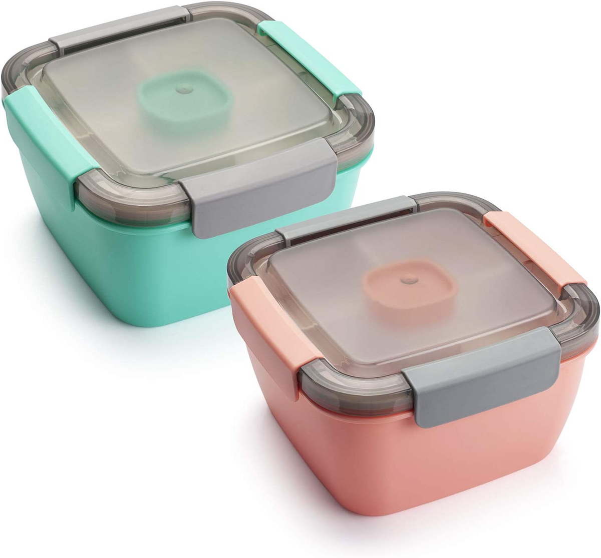 2 Pieces Leak-Proof Salad Lunch Container Box With 3 Compartments